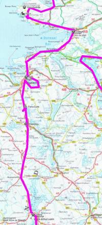 Die Route von Athlone nach Ardara